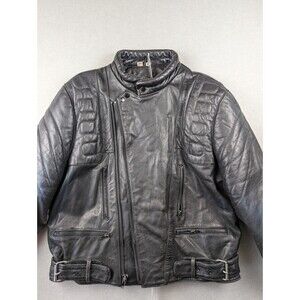 Vintage Open Road Collection Leather Motorcycle Protective Jacket 46 Biker Coat